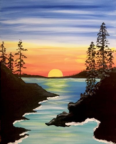 30 Easy Acrylic Painting Ideas for Beginners -- Easy Landscape Paintin – Art Painting Canvas Easy Nature Paintings, Lukisan Lanskap, Easy Landscape Paintings, Sunrise Painting, Easy Canvas Art, Simple Canvas Paintings, Scenery Paintings, Cute Canvas Paintings, Seni Cat Air