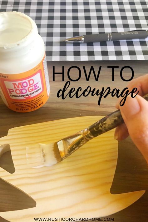 Upcycling, Modge Podge On Wood, Mod Podge Diy Crafts, Decoupage On Wood, Craft Ideas For Beginners, Deco Podge, Mod Podge Projects, Christmas Paper Craft, Decoupage Tutorial