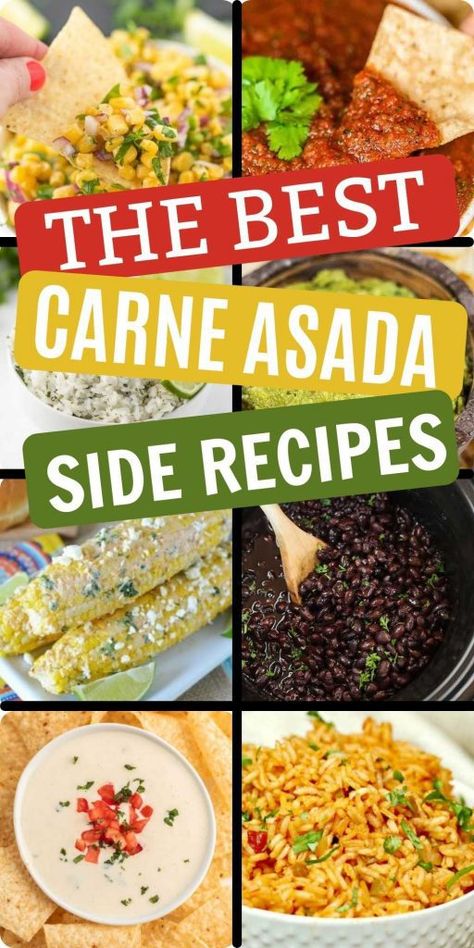 Carne Asada Side Dishes, Sides For Fajitas, Side Dishes For Fajitas, Carne Asada Sides, Fajita Sides, Fajita Side Dishes, Easy Carne Asada, White Cheese Dip Recipe, Beef Fajita Recipe