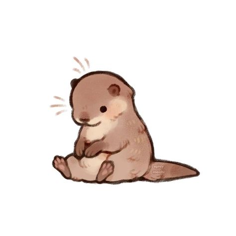 ✧ spicymochi ✧ on Instagram: “He is sitting and pondering . . . . #seaotter #seaotterart #cuteseaotter #riverotter #otter #animals #cuteanimal #wholesome #wholesomememes…” Sea Otter Art, Otter Drawing, Výtvarné Reference, River Otter, Cute Animal Drawings Kawaii, Cute Doodles Drawings, Sea Otter, Sketchbook Art, Cute Doodle Art