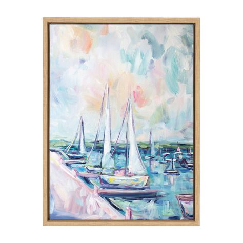 PRICES MAY VARY. TRANSITIONAL CANVAS WALL ART: Boats art on framed high quality gallery-wrapped canvas. Display dimensions are 18 inches by 24 inches QUALITY MATERIALS: Printed with UV-resistant inks to provide increased durability and fade resistance EASY TO HANG: The frame is made with a premium lightweight polystyrene and has metal sawtooth hangers already attached to the back LOCALLY FRAMED: Gallery wrapped canvas is printed and hand framed in Waunakee, Wisconsin, USA of domestic and importe Travel Canvas, Lake Decor, Blue Art Prints, Boat Art, Sailboats, Framed Canvas Wall Art, Blue Art, New Wall, Art Sur Toile