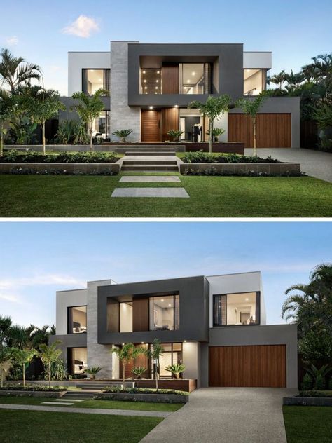 15 Extravagant Dream Houses That Are Worth Seeing Small Modern House Exterior, Rumah Moden, Home Designs Exterior, Pelan Rumah, Eksterior Modern, Australia House, Latest House Designs, Small Modern Home, Modern House Facades