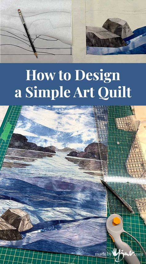 Patchwork, Tela, Fabric Art Tutorials, Seascape Quilts, Watercolor Quilt, Landscape Art Quilts, Applique Art, Landscape Quilt, Fiber Art Quilts