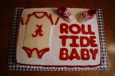 Alabama Baby - Roll Tide By MountainEdgeCakes on CakeCentral.com Alabama Cakes, Baby Shower Reveal Ideas, Football Gender Reveal, Alabama Baby, Football Baby Shower, Surprise Baby, Shower Stuff, Alabama Roll Tide, Elephant Baby Shower