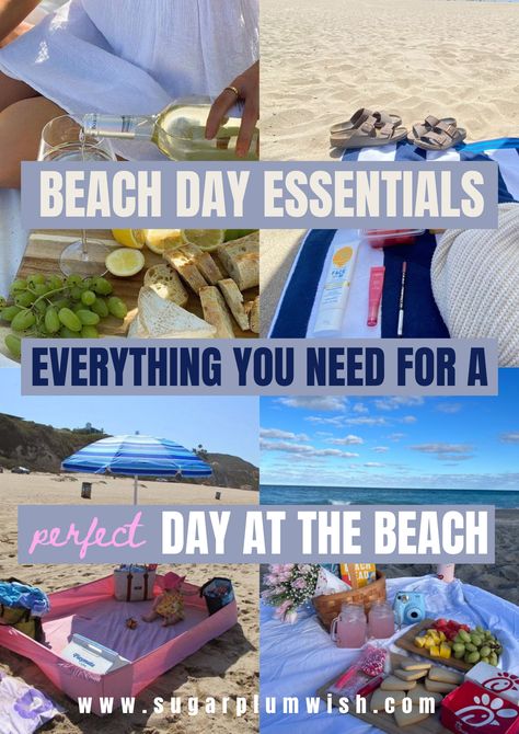 vacation essentials, beach necessities, beach essentials, things to bring to the beach, beach day, beach day essentials, beach essentials aesthetic, things to bring to the beach, beach necessities, beach day hacks, beach day checklist, summer aesthetic, summer day, picnic essentials, things to do in summer, things to do in summer with friends, fun summer ideas, summer bucket list aesthetic, summer vacation, summer season Day At The Beach Checklist, Beach Nessesities List, Beach Day Essentials Packing Lists, Beach Stuff Ideas, Beach Day Essentials Food, Beach Things To Bring, Things To Do At Beach, What To Bring To The Beach, Beach Day Checklist