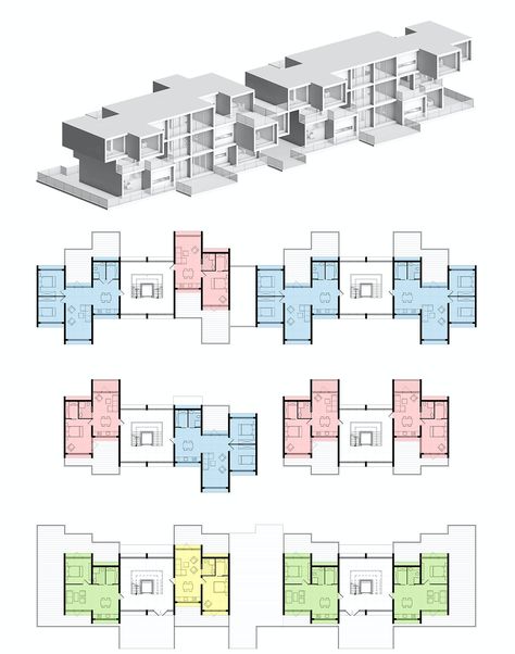 Plan Concept Architecture, Social Housing Architecture, Residential Architecture Plan, Residential Architecture Apartment, Pelan Rumah, Collective Housing, Modular Housing, Plans Architecture, Architecture Concept Diagram