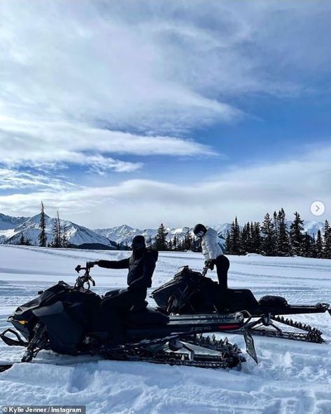 Kylie Jenner and her sister Kendall show off their adventurous side as they go snowmobiling in Aspen Snow Trip, Winter Inspo, Ski Season, January 3, Clipuri Video, Ski Trip, Winter Aesthetic, Whistler, Winter Travel