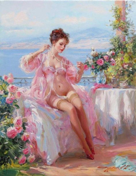 Terrace, Art, Konstantin Razumov, Oil On Canvas, Canvas