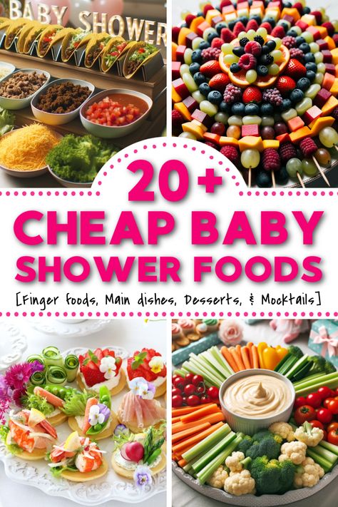 Easy Shower Food Ideas, What To Serve At A Baby Shower Food, Food For A Baby Shower Appetizers, Food At Baby Showers, Easy Baby Shower Finger Food Ideas, Easy Baby Shower Appetizers, Sprinkle Baby Shower Food Ideas, Baby Boy Food Shower Ideas, Baby Shower Food On A Budget