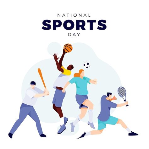 Sports Day Images, Events Illustration, Sports Day Poster, Motion Graphics Trends, Sports Illustrations Art, Sports Illustrations Design, National Sports Day, Multi-sport Event, Sports Event