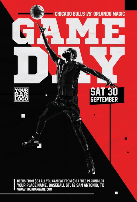Basketball Game Day Vol 2 Flyer Template - https://ffflyer.com/basketball-game-day-vol-2-flyer-template/ Enjoy downloading the Basketball Game Day Vol 2 Flyer Template created by Awesomeflyer #Bar, #Basketball, #Event, #Game, #Live, #Match, #Music, #Nba, #Party, #Pub, #Sport, #Sports, #Tournament Basketball Game Day Poster, Basketball Tournament Poster, Basketball Tournament Poster Ideas, Game Day Flyer, Game Day Basketball, Basketball Tournament, Basketball Game Posters, Game Day Graphics, Sport Tournament Poster