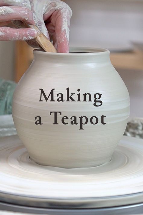 Wheel Throwing Tea Pot, Hand Built Pottery Teapots, Tea Pot Pottery Ideas, Clay Teapots Ceramics, Pottery Wheel Teapot, How To Make A Ceramic Teapot, How To Throw A Teapot, Tea Pot Set Ceramics, Throwing Teapot