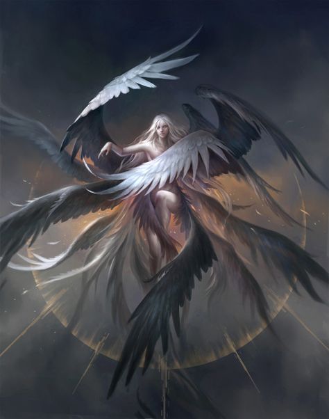 creaturesfromdreams: “Worm - The Simurgh by sandara ” Chained Angel Art, Angelic Abomination, 4 Winged Angel, Halo Drawings Angel, Angel Concept Art, Fantasy Gods, Angel Pics, 천사와 악마, Angelo Guerriero