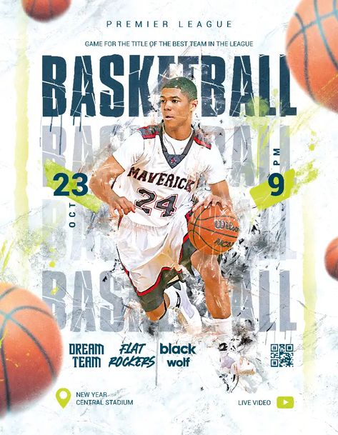 Basketball Flyer Design, Game Day Flyer, Basketball Flyer, Free Flyer Design, Free Basketball, Free Psd Flyer Templates, Free Psd Flyer, Lanyard Designs, Psd Flyer Templates