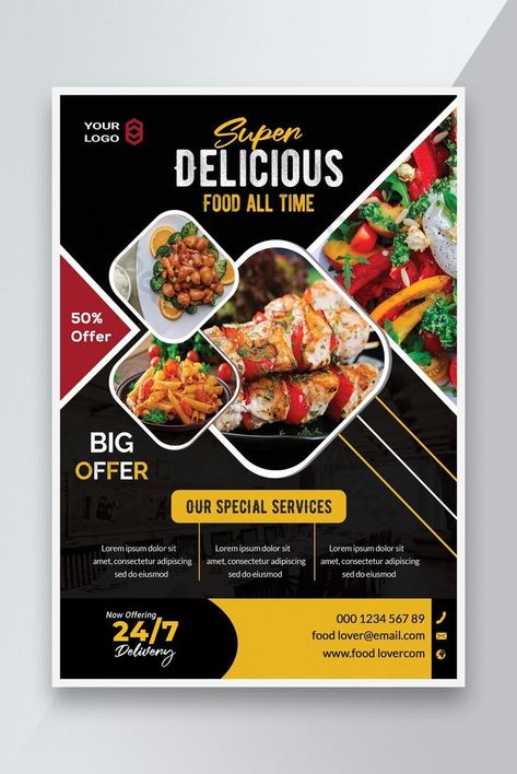 Super Delicious Resturant Food Flyer Design#pikbest# Food Sale Flyer, Brochure Food, Menue Design, Restaurant Poster, Menu Flyer, Restaurant Flyer, Food Banner, 광고 디자인, Food Menu Design