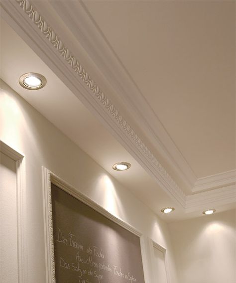 molding for indirect lighting - crown molding for indirect lighting Molding Ceiling, Plafon Gypsum, Cornice Design, False Ceiling Living Room, Pop Ceiling Design, House Ceiling Design, Ceiling Design Living Room, Plafond Design, Ceiling Design Modern