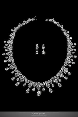 Drina Vintage Luxury Necklace Set | 80 Carat | Cubic Zirconia| - Beloved Sparkles Real Diamond Necklace, Jewellery Sale, Diamond Necklace Designs, Zirconia Necklace, Jewelry Appraisal, Diamond Necklace Set, Diamond Jewelry Necklace, Cubic Zirconia Necklace, Luxury Necklace