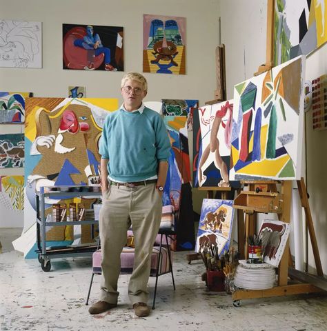 David Hockney, David Hockney Art, 데이비드 호크니, Painters Studio, 얼굴 그리기, Pop Art Movement, Jean Michel Basquiat, Arte Pop, British Artist