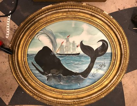 Folk Art Whale, Whale Art, Ship Paintings, A Whale, The Whale, Nautical Art, American Folk Art, Pictures To Paint, Beach Art