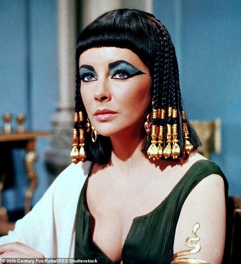 Scientists recreate Cleopatra's PERFUME using 2,000 year-old-recipe | Daily Mail Online Chic Halloween Costume, Cleopatra Makeup, Egyptian Hairstyles, Egyptian Makeup, Elizabeth Taylor Cleopatra, Chantal Thomass, Chic Halloween, Character Makeup, Violet Eyes