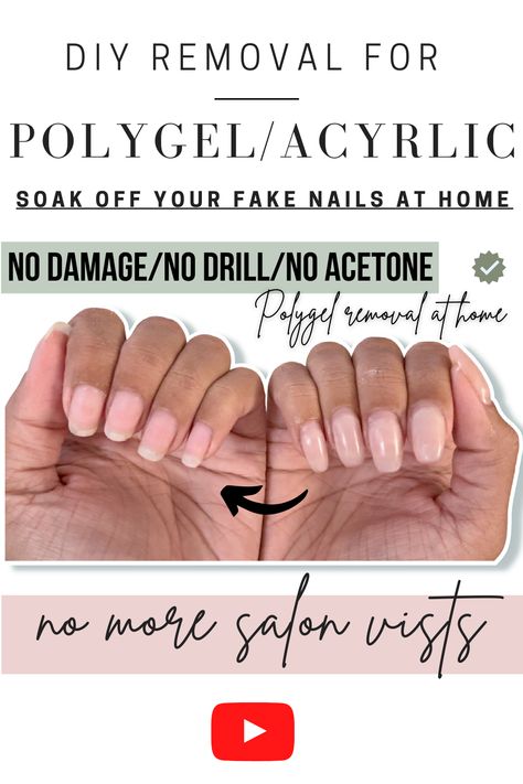 Soak Off Acrylic Nails, Remove Fake Nails, Take Off Acrylic Nails, Overlay Nails, Remove Acrylics, Remove Acrylic Nails, No Chip Nails, Gel Manicure At Home, Quick Nail