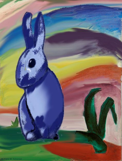 Reference for Lab 1 Easter Bunny Pictures, Blue Rider, Franz Marc, Expressionist Artists, Rabbit Painting, German Expressionism, Painting Inspo, Rabbit Art, German Art