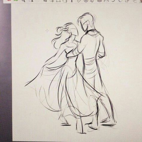 Dancing Couple Drawing, Croquis Couple, Dancing Sketch, Dancing Drawing, Art Du Croquis, Drawing Designs, Romantic Drawing, Dancing Art, Drawings For Boyfriend