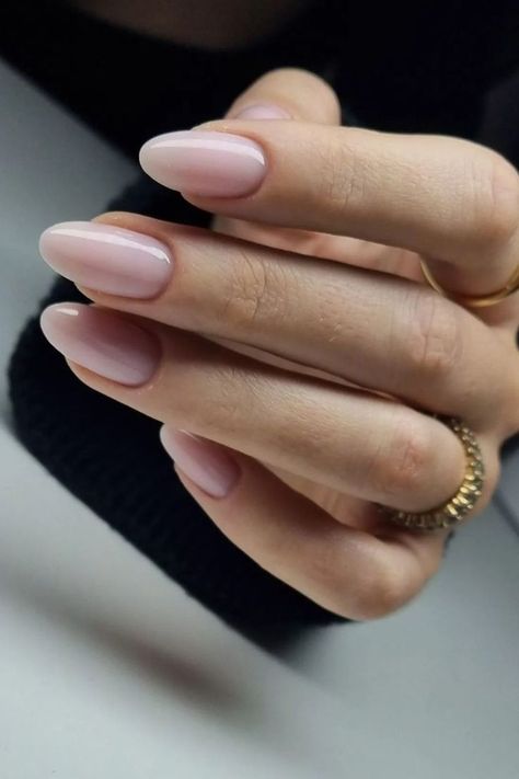 milky pink nails Light Pink Nails Oval Shape, Feminine Gel Nails, Pink Nails Neutral, Natural Nail Color Acrylic, Ballet Pink Nails Acrylic, Almond Milky Pink Nails, Dusty Pink Almond Nails, Flesh Pink Nails, Natural Pink Acrylics
