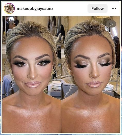 Elevate your bridal look with Amazon's selection of wedding makeup for brown eyes. Bride Makeup Contour, Makeup Looks For Pageants, Eyeshadow To Open Up Eyes, Pageant Makeup Step By Step, Glamorous Wedding Makeup Brides, Dramatic Bridesmaid Makeup, Wedding Makeup For Blue Eyes Glam, Retro Hollywood Makeup, Bridesmaid Makeup Hooded Brown Eyes
