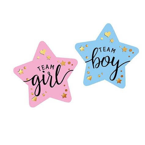 Boy Or Girl Stickers, Team Boy Or Team Girl, Gender Reveal Stickers, Baby Party Games, Baby Shower Return Gifts, Simple Gender Reveal, Blue Stickers, Gender Reveal Cake Topper, Baby Shower Background