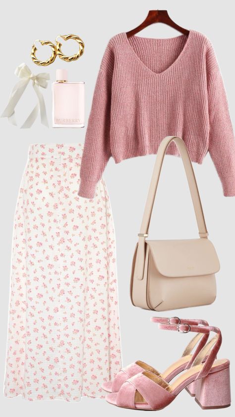 Garden Theme Outfit Ideas, Pink Brown Outfit, Classy Church Outfits For Women, Colorful Office Outfits, Mid Sized Fashion, Small Capsule Wardrobe, Outfits For Europe, Cute Outfits For Spring, Dressing Classy