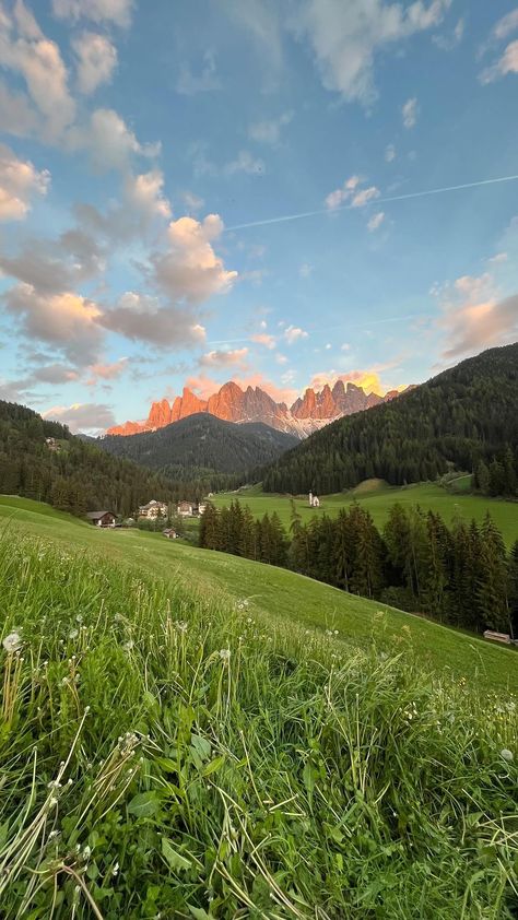 with__heron on Instagram: Perfect sunset in Dolomites 🤩 . Follow @with__heron for more 🔥 . . #southtyrol #dolomiti #dolomitiunesco #dolomitesitaly #dolomites4you… Nature In Summer, Italy Dolomites Aesthetic, Dolomites Italy Aesthetic, On The Way, Perfect Life Aesthetic, Peaceful Aesthetic Nature, Dolomites Aesthetic, Spring Aesthetic Nature, Dolomites Summer