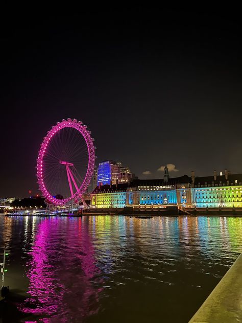 london eye, night London At Night Aesthetic, London Aesthetic Night, London England Aesthetic, London Eye At Night, England Aesthetic, London Dreams, Travel Collage, London Night, London Aesthetic