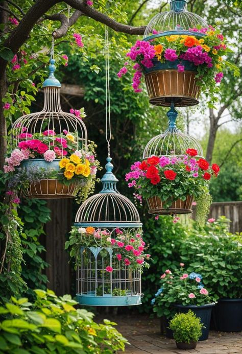 32 Secret Garden Ideas to Create Your Peaceful Retreat 8 Garden Bird Cage Ideas, Country Garden Plants, Secret Backyard Garden, Garden Gate Decor Ideas, Pot Ponds Ideas, Secret Garden Event, Diy Secret Garden Ideas, Backyard Secret Garden Ideas, Garden Hanging Decorations