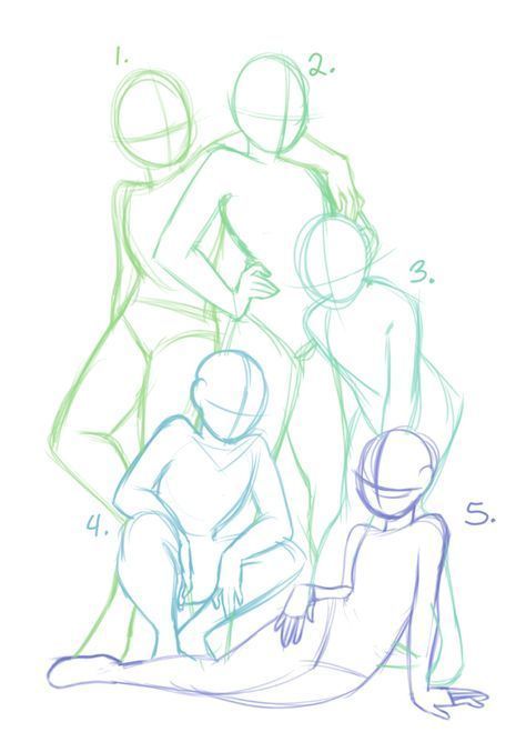 Squad Pose Reference Drawing, Four Group Pose Reference, 5 Group Pose Reference, Three Quarter Pose Reference, Anime Body Reference Couple, Reverse Harem Pose Reference, People In Wheelchairs Drawing, 5 Squad Drawing, Drawing Reference Group Poses