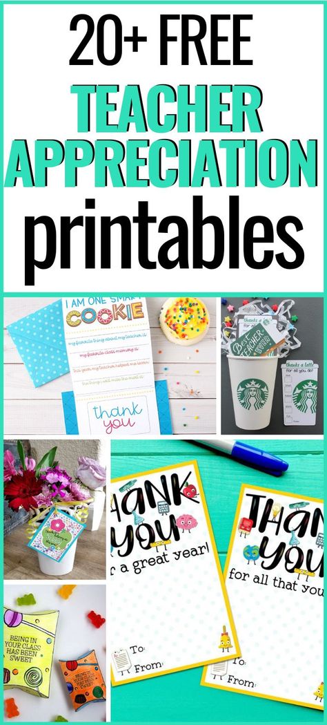 This collection of free teacher appreciation printables is just what you need to show your appreciation to the teachers in your life this year! Teacher Appreciate Gift Ideas, Teacher Appreciation Muffins, Teacher Appreciation Printables Free, Teacher Appreciation Flowers, Teacher Appreciation Chocolate, Coffee Teacher Appreciation, Free Teacher Appreciation Gifts, Teachers Appreciation Gifts, Appreciation Themes