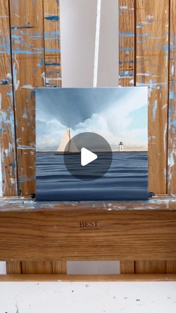 Derek Macara on Instagram: "A small acrylic painting of the @cutterbloodhound at long point light. . . . #acrylicpainting #art #seascape #sailboat #artist #wavepainting #provincetownart #americanart #realism #paintingprocess" Acrylic Sailboat Painting, Boat Painting Simple, Small Canvas Art Easy Acrylic Paintings, Easy Sailboat Painting, Boat Acrylic Painting, Sailboat Painting Acrylic, Sailboat Painting Watercolor, Boat Painting Acrylic, Seascape Paintings Acrylic