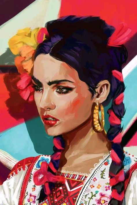 Mexican Art Painting, Latina Art, Mexican Artwork, Mexican Paintings, Latino Art, Mexican Culture Art, Frida Art, Posca Art, Latin American Art