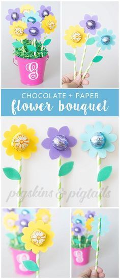 Teacher Appreciation Flower Gift with Dove Chocolates | Digital SVG cut file for the flowers available at pigskinsandpigtails.com Paper Flowers With Candy Center, Teacher Flowers Gifts, Flowers For Teachers Gifts, Flower Ideas For Teacher Appreciation, Teacher Gift Easter, Spring Gift For Teachers, Diy For Teachers Gifts, Flower Gift Ideas For Teachers, Chocolate Teacher Appreciation Gifts