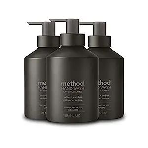 Amazon.com : Method Gel Hand Soap, Vetiver + Amber, Reusable Black Aluminum Bottle, Biodegradable Formula, 12 oz (Pack of 3) : Beauty & Personal Care Foaming Hand Wash, Aluminum Bottle, Liquid Hand Soap, Sodium Lauryl Sulfate, Black Soap, Foaming Hand Soap, Soap Packaging, Body Cleanser, Hand Care