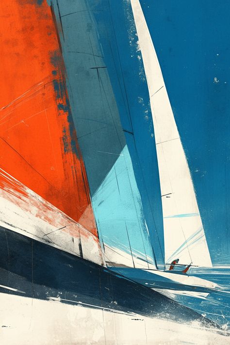 Sailing comps Sailing Poster, Sailboat Drawing, Sailing Painting, Typo Poster, Sailing Art, Illustration Advertising, Sailboats, Retro Art, Geometric Art