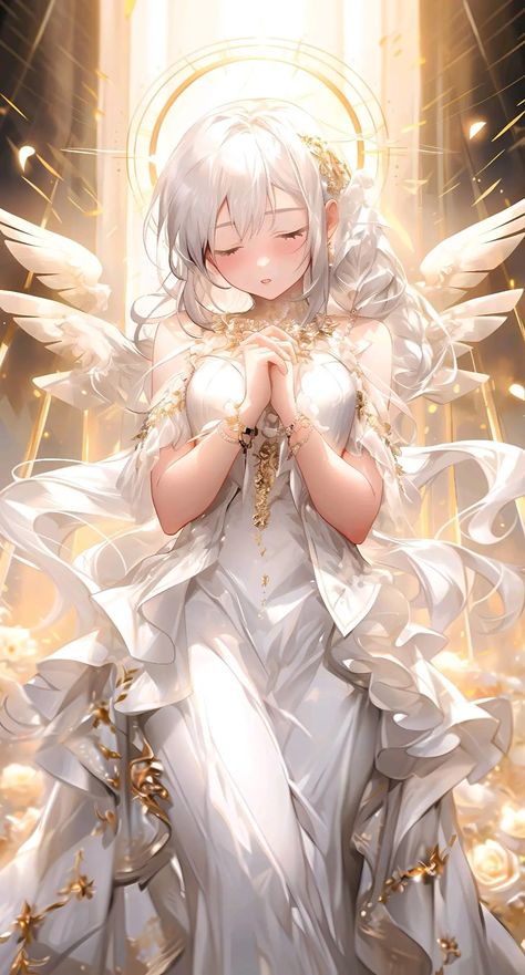 Anime Seraphim Angel, Angel Anime Female, Anime Angel Art, Anime Angel Pfp, Angel Oc Female, Female Angel Art, Fallen Angel Anime, Anime Angel Female, Angel Anime Art