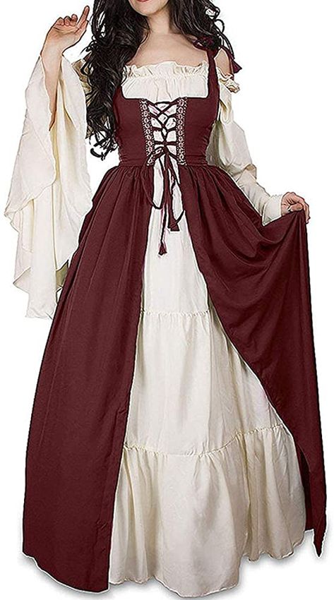 Medieval Dress, Fair Outfits, Fest Outfits, Medieval Woman, Vintage Party Dresses, Old Fashion Dresses, Medieval Costume, غرفة ملابس, Old Dresses