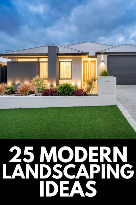 Minimalist Backyard Ideas, Modern Farmhouse Front Yard, Contemporary Front Yard, Minimalist Front Yard Landscaping, Modern Landscaping Front Yard, Modern Landscape Design Front Yard, Modern Front Yard, Modern Backyard Landscaping, Front Garden Landscape