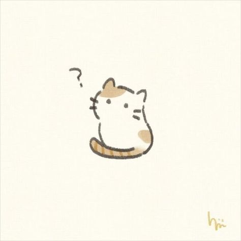 Funny Cat Doodle, Cute Small Drawings, Dibujo Simple, Small Doodle, Colorful Hairstyles, Cute Easy Doodles, Beige Icons:), Doodle Design, Animal Doodles