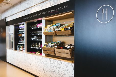 Grab and Go | Moxy Hotel Milan Airport Case, Culture Cafe, Coffee Booth, Mini Mercado, Accessible Bathroom, Hotel Food, Ensuite Bathrooms, Space Interiors, Food To Go