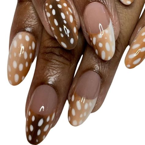 Colourful Nail, Short Polka Dot Nails, Sonny Angel Nails, Deer Nails, November Nails, Art Deco Nails, Squoval Nails, Colorful Nail, Her Nails