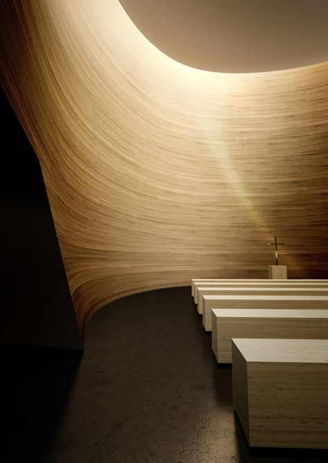 Kamppi Chapel of Silence by K2S Sacred Architecture, Church Architecture, Religious Architecture, Modern Church, Church Design, Light Architecture, Architectural Inspiration, Architecture Project, Contemporary Architecture