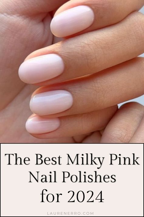 Milky pink is a fun twist on your typical pink nails. It isn’t quite opaque, but it isn’t sheer either- it’s a mixture of the two and leaves you with a beautiful natural-looking color that goes with everything and works on any skin tone. If you’re looking for the best light pink/ white polish with flawless coverage this post has lots of options for you! This post has all the nail inspiration you need for your next DIY manicure! Pink White Neutral Nails, Classic Light Pink Nails, Natural Colour Gel Nails, Sheer White Gel Polish, Pink Ombre Shellac Nails, In Nail Colors, Pinkish White Nails Gel, Milky Pink Nails Gel Opi, Wedding Nail Colors Bridesmaid