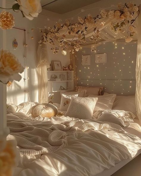 My Aesthetic Room, Cute Cozy Room Ideas Bedrooms, Cozy Bedroom Luxury, Main Character Bedroom Aesthetic, Soft Aesthetic Rooms, Room Ideas For Moms, Aesthetic Bed Cozy, Homey Bedrooms Cozy Living, Cute And Cozy Bedroom Ideas